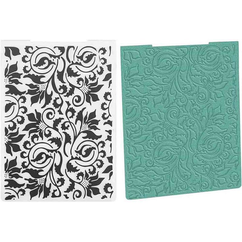 FOLDER DE EMBOSSING ESTAMPADO DE FLORES (1 PC)