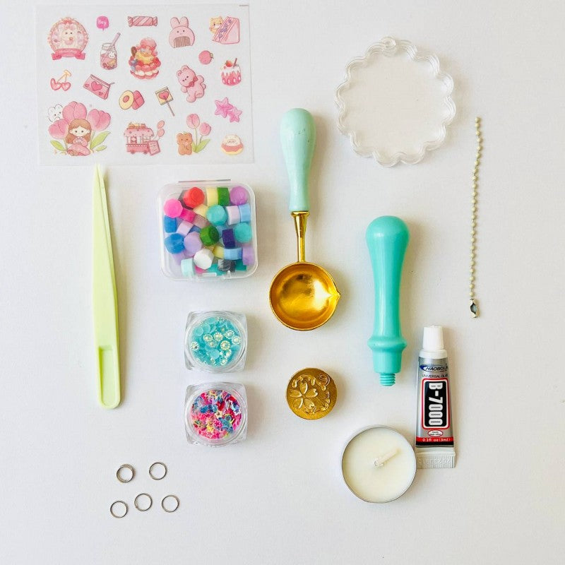 KIT DE SELLO DE LACRE Y LLAVERO MANGO MENTA