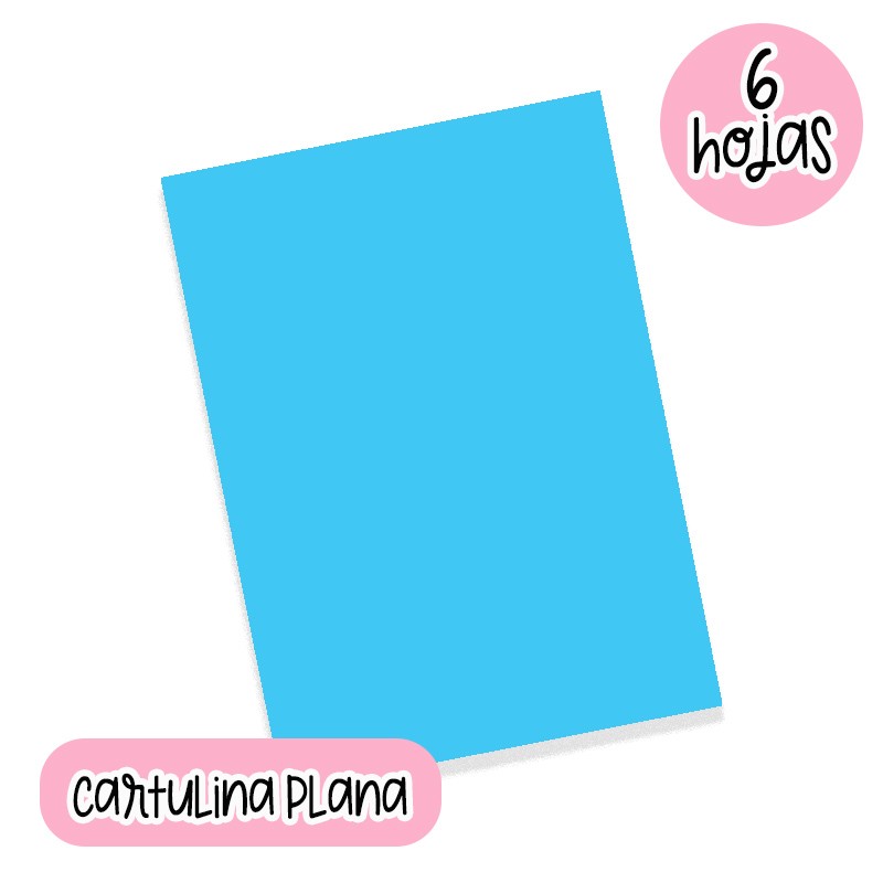 CARTULINA PLANA AZUL CLARO CARTA (22 X 28 CM) 6 HOJAS