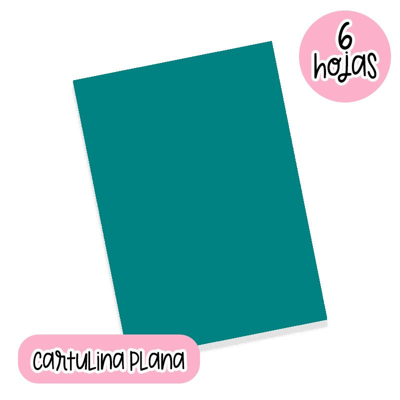 CARTULINA PLANA AZUL OCEANO (22 X 28 CM) 6 HOJAS