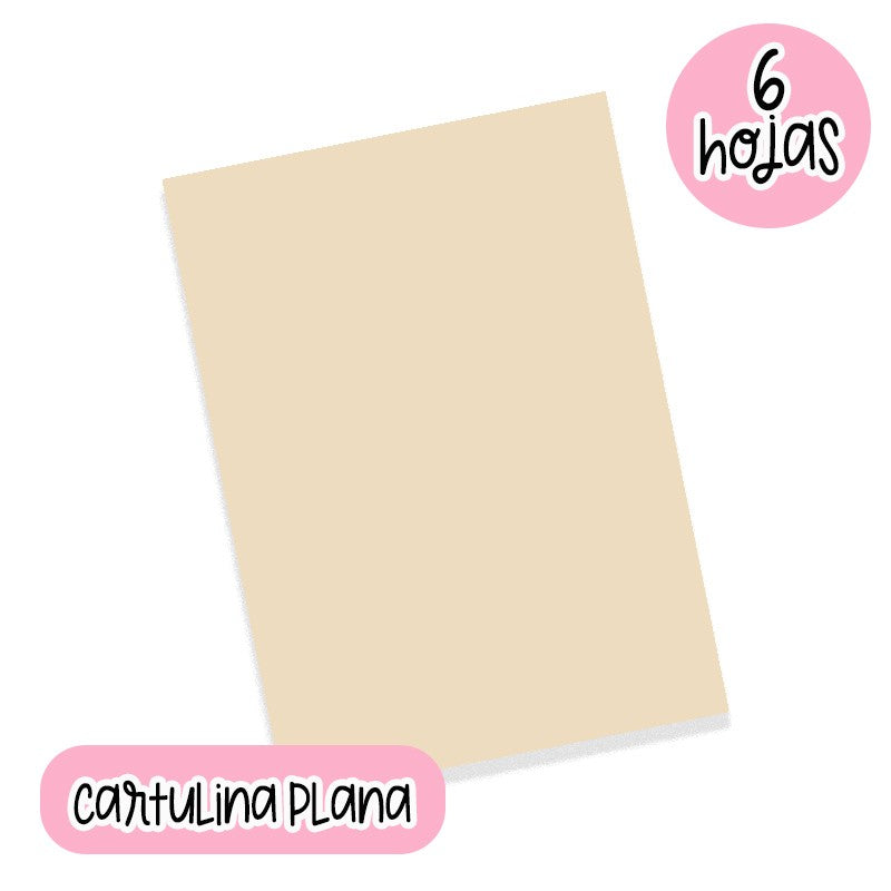 CARTULINA PLANA CREMA (22 X 28 CM) 6 HOJAS