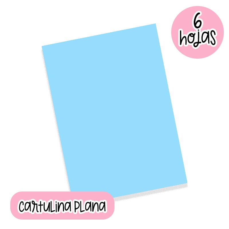 CARTULINA PLANA AZUL CIELO (22 X 28 CM) 6 HOJAS