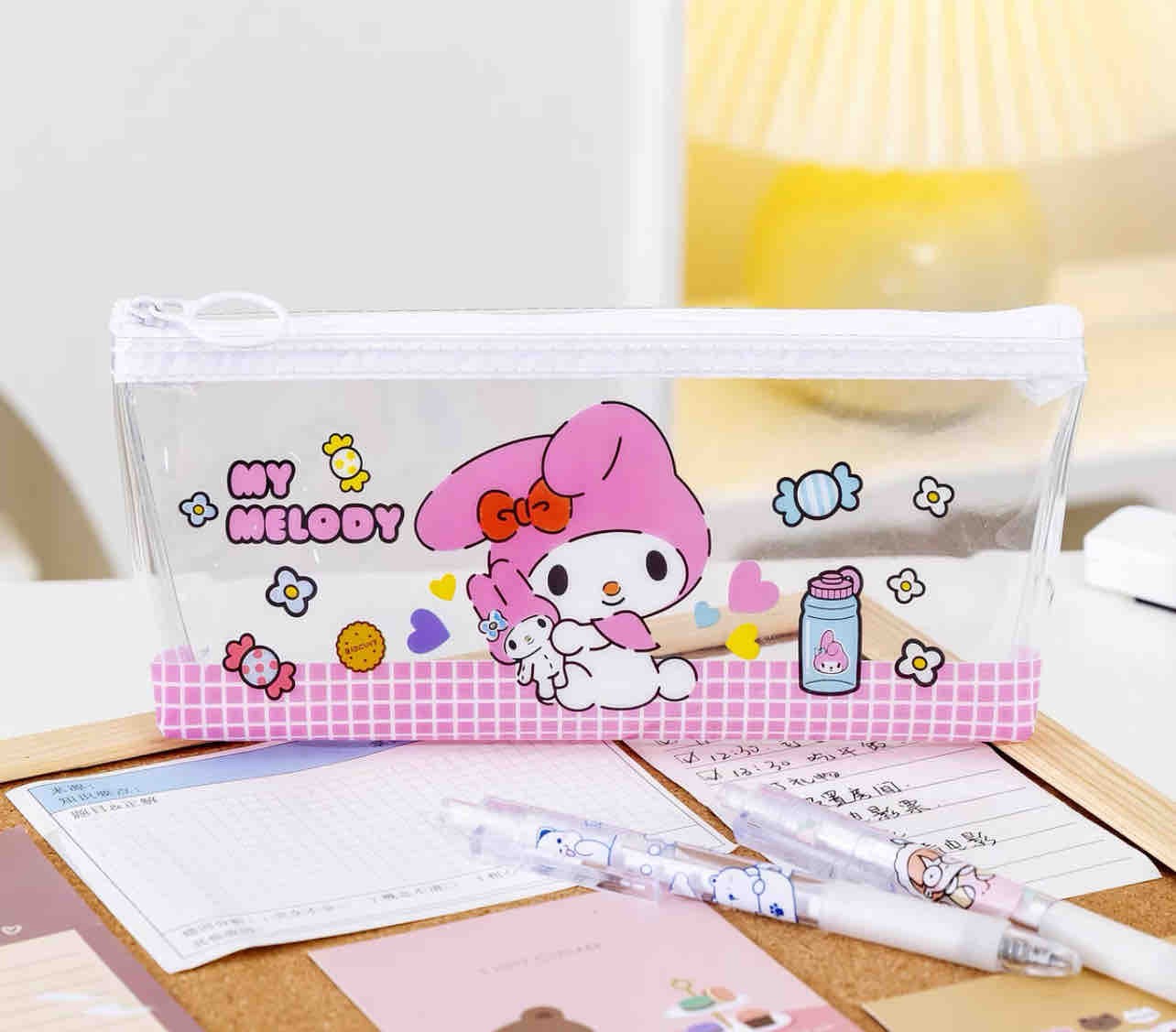 CARTUCHERA PLASTICA MELODY ROSADA