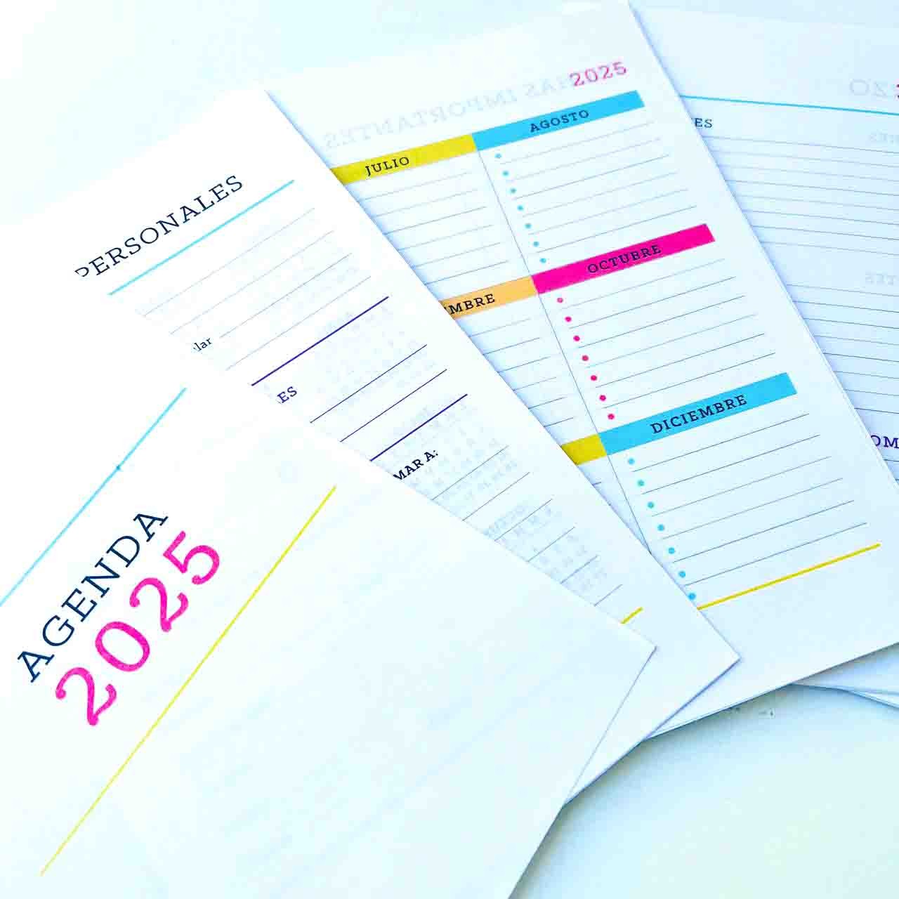 PACK DE HOJAS AGENDA 2025