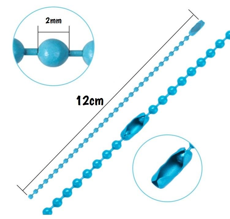 CADENA DE BOLITAS PARA LLAVERO MIX DE COLORES (50 UDS)