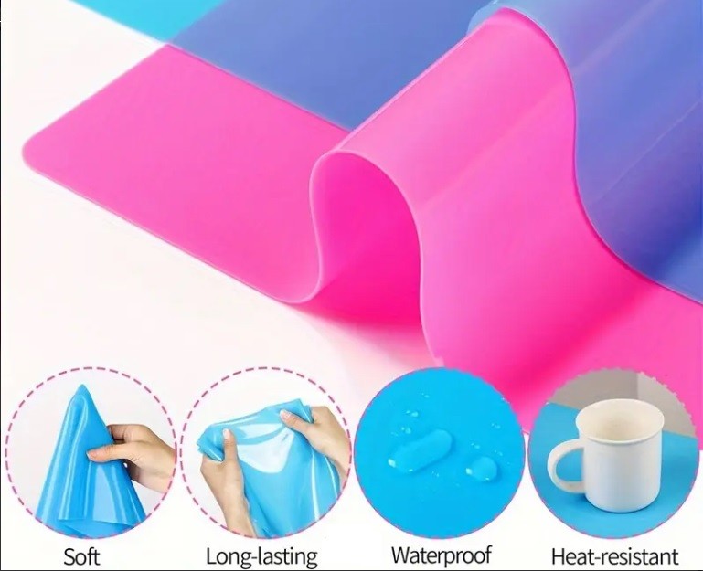 TAPETE DE SILICONA ROSA NEON (40 X 30 CM)