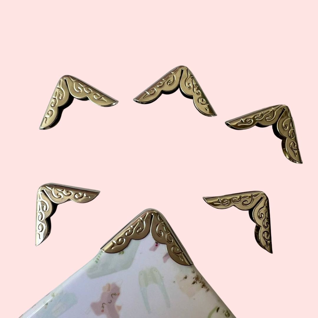 ESQUINAS METALICAS PLATA VINTAGE 2 CM (6 pcs)