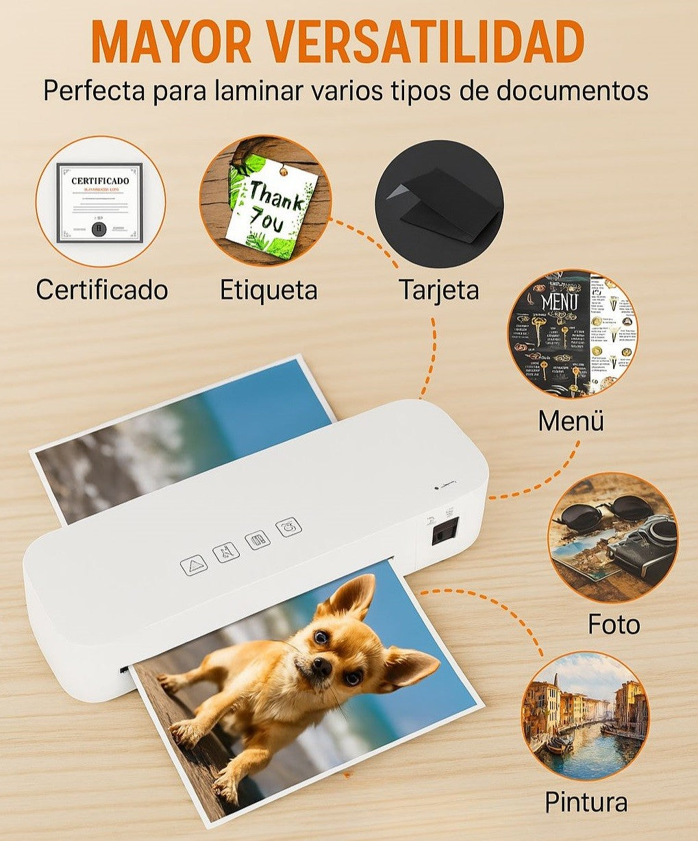 LAMINADORA Y PLASTIFICADORA A4 BLANCA