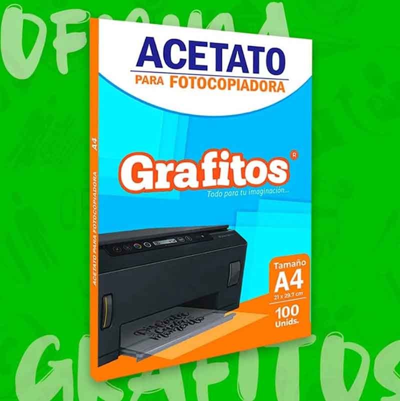 ACETATO TRANSPARENTE GRAFITOS IMPRIMIBLE EN LASER A4 (100 PCS)
