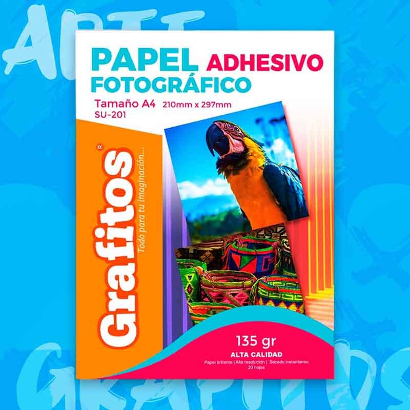 PAPEL FOTOGRAFICO ADHESIVO GRAFITO A4 135 GR (20 HOJAS)