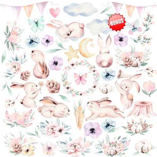 SET DE PAPELES SWEET BUNNY 20CM X 20 CM