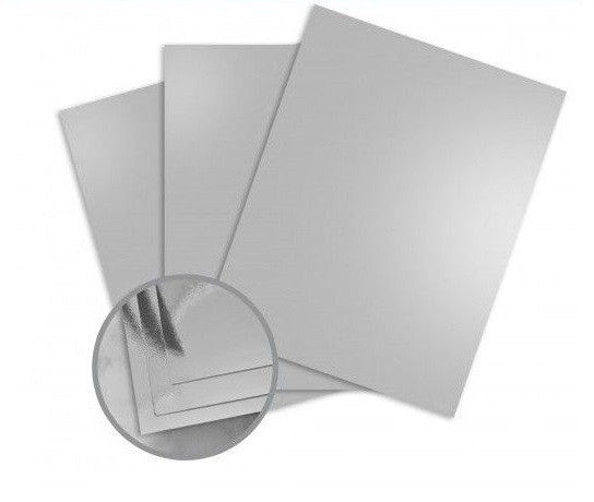 CARTULINA ESPEJO PLATA 14cm x 21cm (10 PCS)