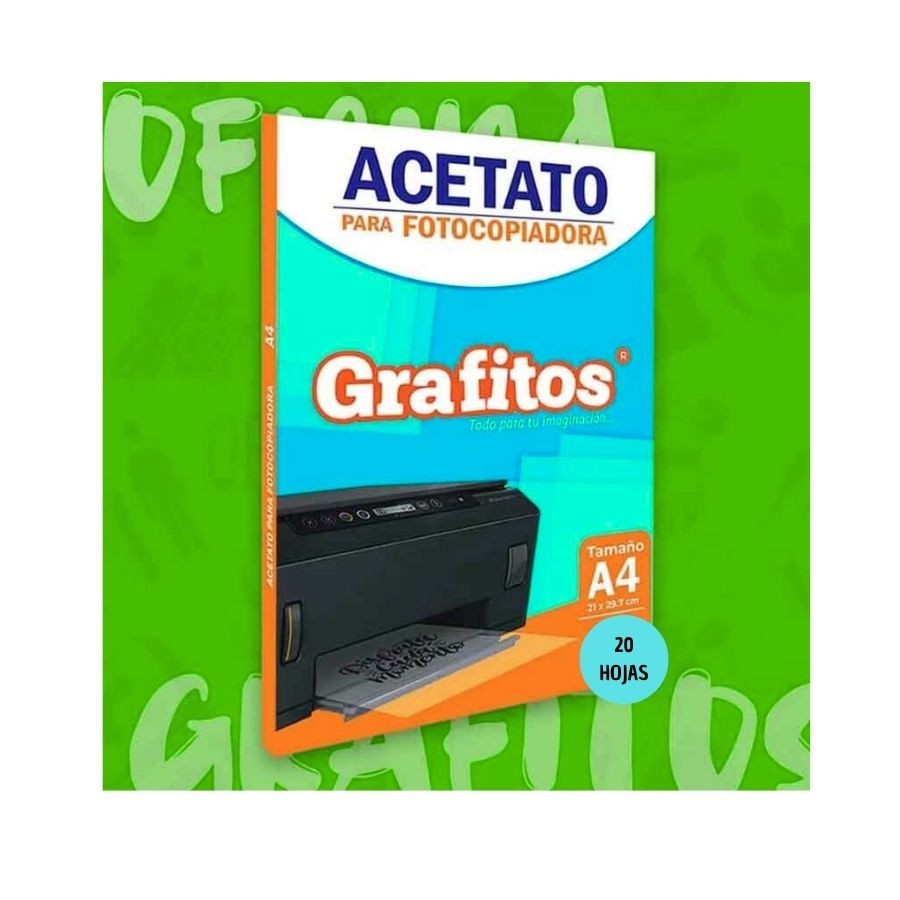 ACETATO TRANSPARENTE GRAFITOS IMPRIMIBLE EN LASER A4 (20 PCS)