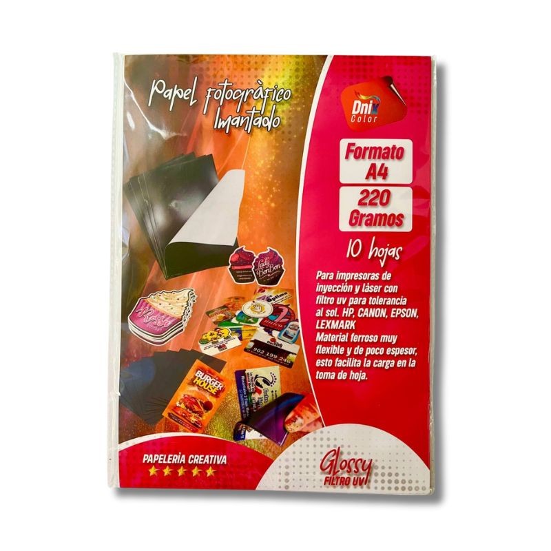 PAPEL FOTOGRAFICO IMANTADO 220 gramos (10 hojas)