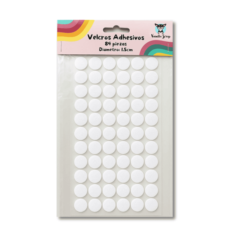 VELCROS ADHESIVOS REDONDOS 1,5 cm (Pack de 84 piezas)