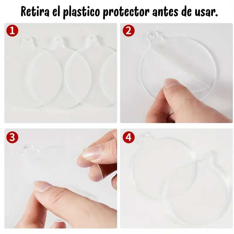 BOLAS PLASTICAS DE NAVIDAD TRANSPARENTES 7.6cm (5 pcs)