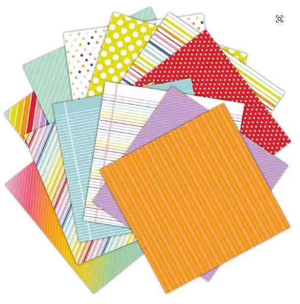 SET DE PAPELES REALLY RAINBOW DE 30.5 X 30.5 CM (24 HOJAS)