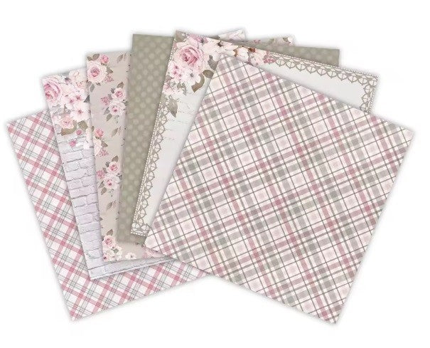 SET DE PAPELES ELEGANT FLOWERS DE 30.5 X 30.5 CM (24 HOJAS)