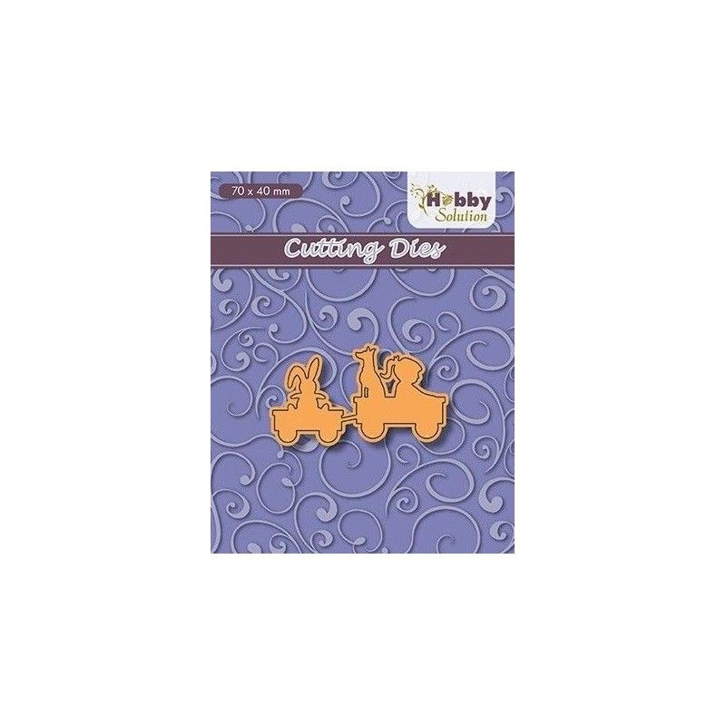 TROQUEL NIÑA Y PERRO EN CARRITO