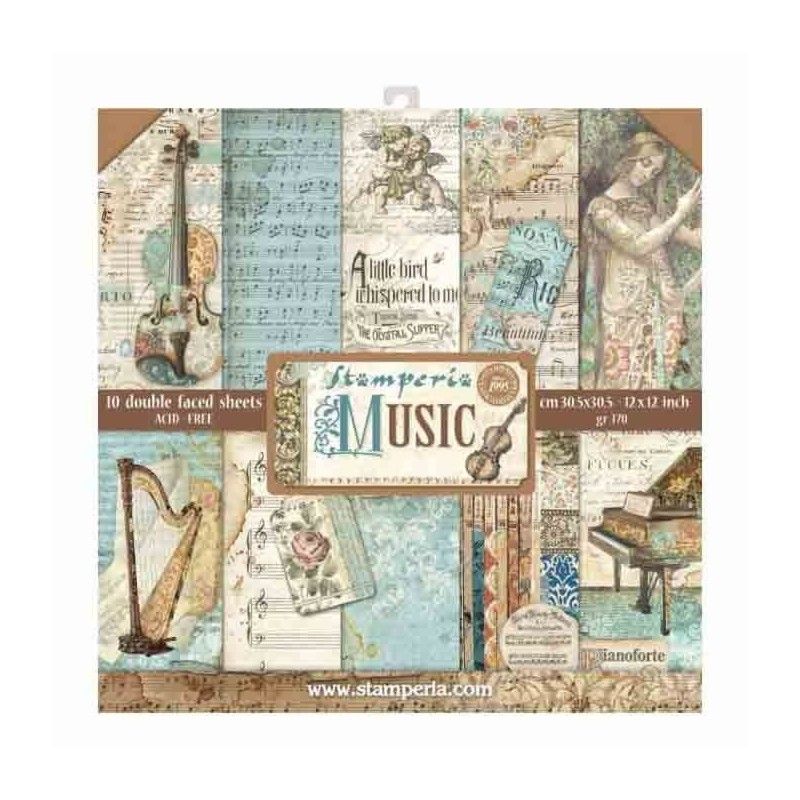 PAPEL STAMPERIA MUSIC 30 cm x 30 cm (10 PCS)