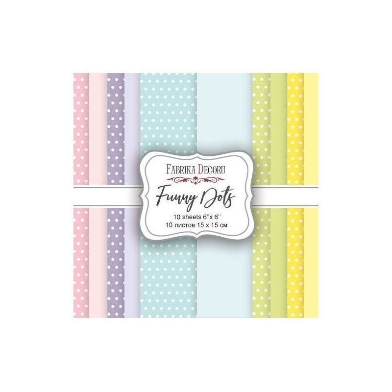 PAPEL SET FUNNY DOTS 15 cm x 15 cm (10 PCS)