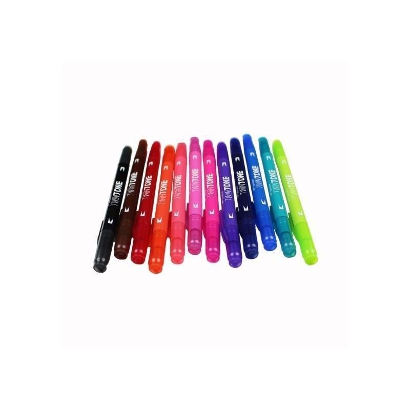 SET DE 12 MARCADORES TWIN TONE TOMBOW BRILLANTES