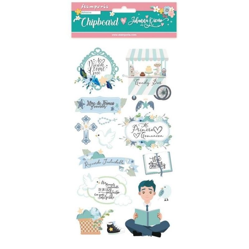 STICKERS CHIPBOARD MI PRIMERA ILUSION NIÑO JOHANNA RIVERO