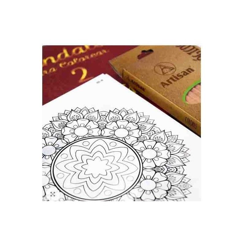 LIBRO MANDALAS PARA COLOREAR 36 COLORES ARTISAN VOL.2