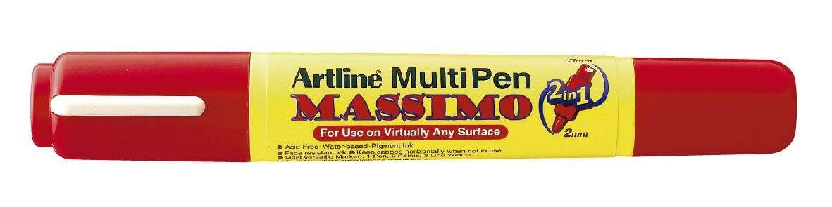 MARCADOR DOBLE PUNTA DE TINTA DE ALTA CALIDAD MASSIMO ROJO EMP-25T