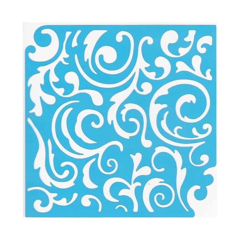 STENCIL RIZO CLASICO (14 X 14 CM)