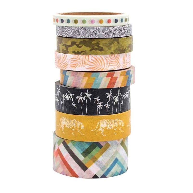 WASHI TAPE COLECCION OLD SCHOOL (8 PCS)