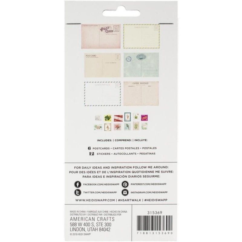 POSTALES Y PEGATINAS COLECCION ART WALK (18 PCS)