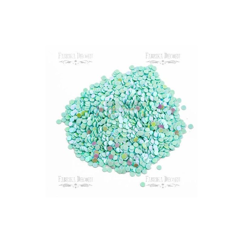 LENTEJUELAS REDONDAS PLANAS COLOR MENTA NACAR IRIDISCENTE