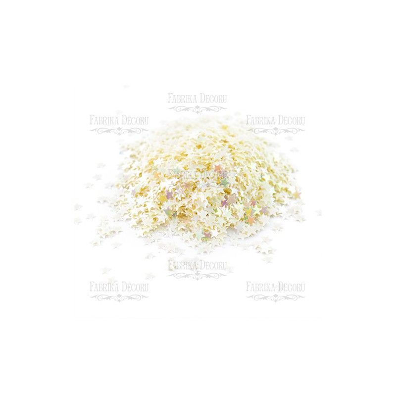 LENTEJUELAS MINI ESTRELLAS COLOR CREMA NACAR