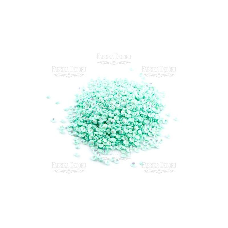 LENTEJUELAS COPA REDONDA COLOR MENTA CON NACAR IRIDISCENTE