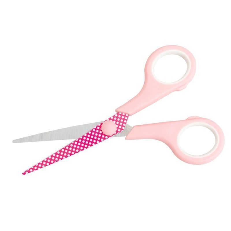 TIJERAS PUNTA AFILADA ROSA DE LUNARES