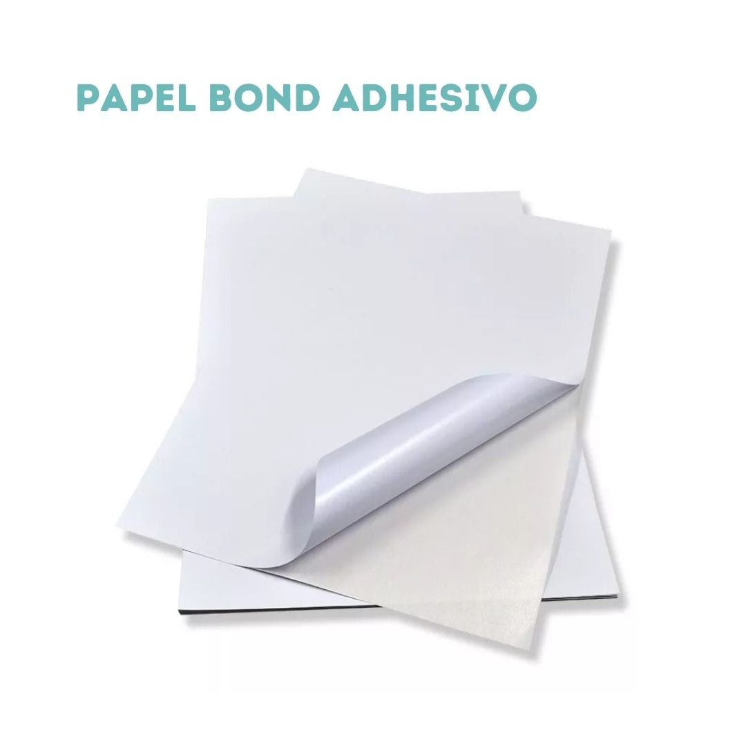 PAPEL BOND ADHESIVO 21cm x 28cm (10 Hojas)