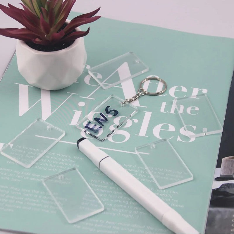 ACRILICO RECTANGULAR PARA LLAVERO 5 CM X 3 CM