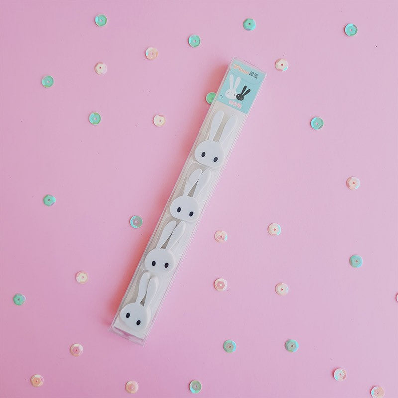 SET DE 4 BORRADORES DE CONEJO BLANCO