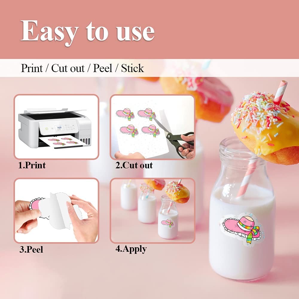 VINILO ADHESIVO TRANSPARENTE HOLOGRAFICO IMPRIMIBLE INKJET(5 HOJAS)