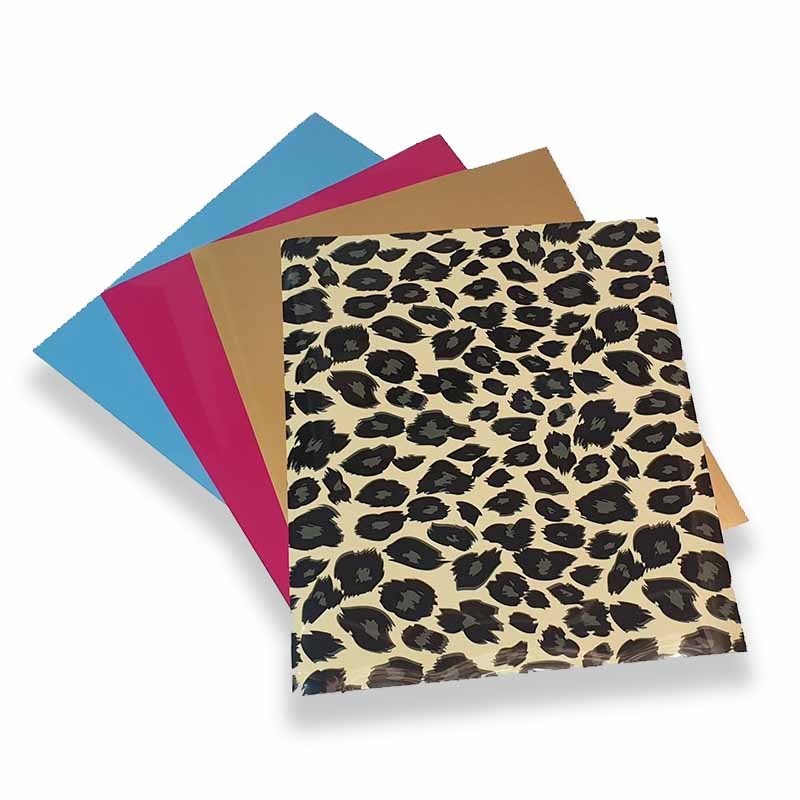 VINILO TEXTIL MIX LEOPARDO, DORADO, MAGENTA Y AZUL (4 PCS)