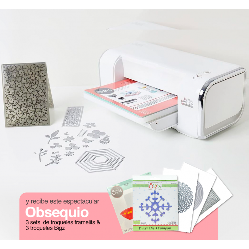 BIG SHOT PLUS SWITCH ELECTRICA DE SIZZIX BLANCA Y GRIS