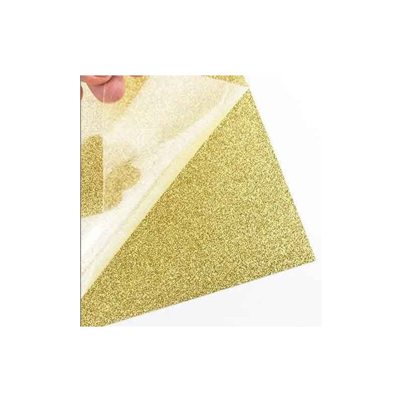 VINILO TEXTIL GLITTER DORADO 21 X 29 CM