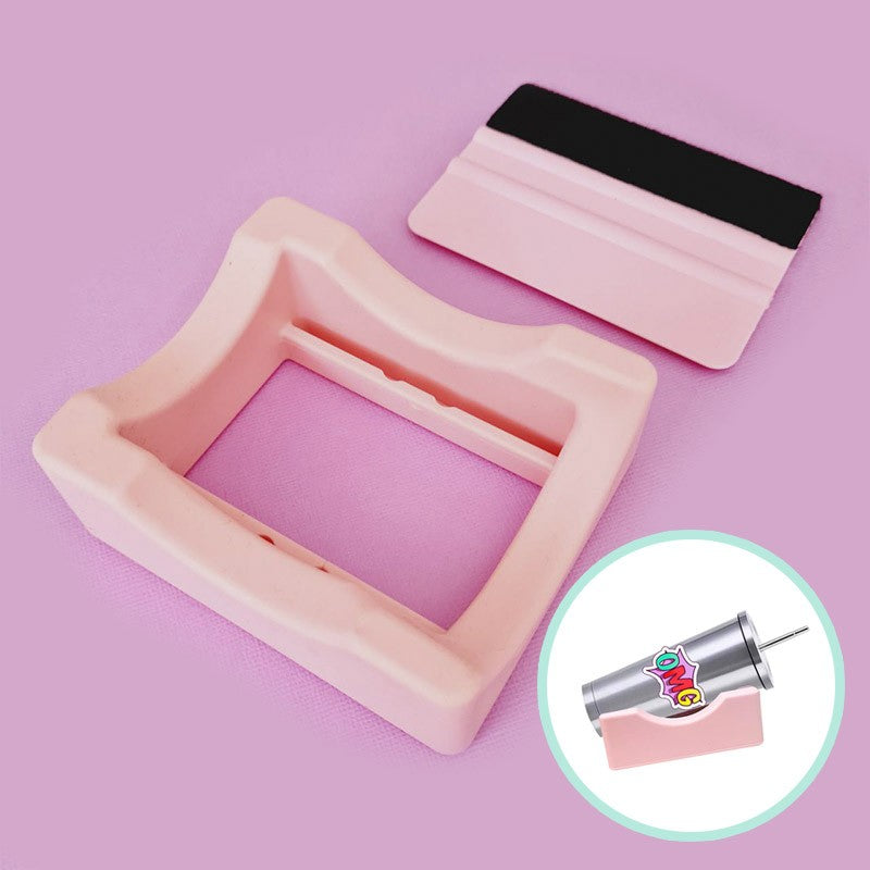 BASE DE SILICONA PARA PERSONALIZAR VASOS ROSA + RASPADOR