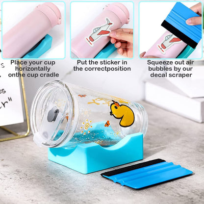 BASE DE SILICONA PARA PERSONALIZAR VASOS TURQUESA + RASPADOR