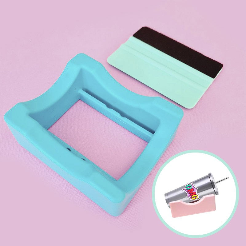 BASE DE SILICONA PARA PERSONALIZAR VASOS TURQUESA + RASPADOR