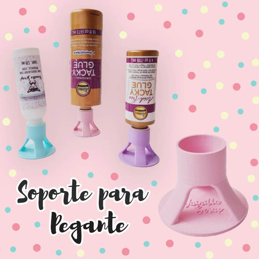 BASE SOPORTE PARA PEGANTE DE TARRO ROSA
