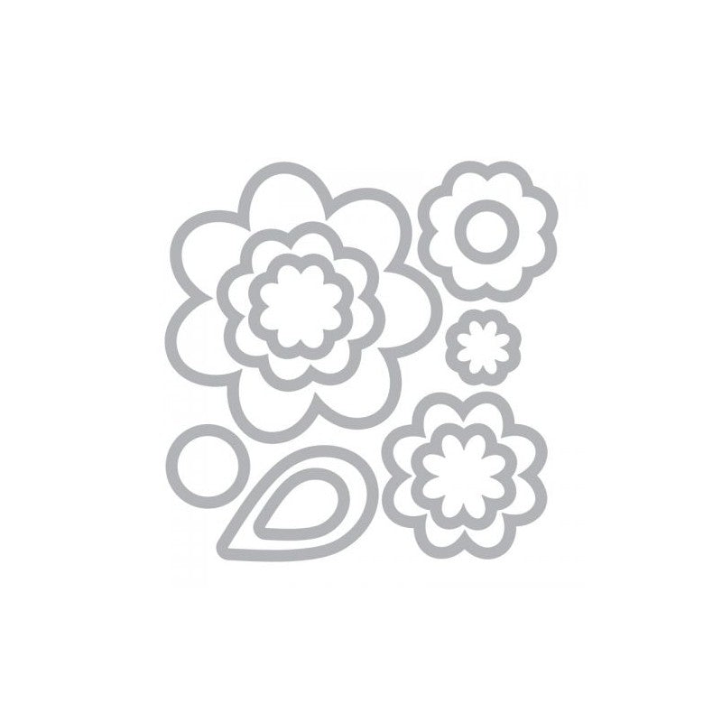 TROQUEL FRAMELITS SIZZIX FLORES (11 PCS)