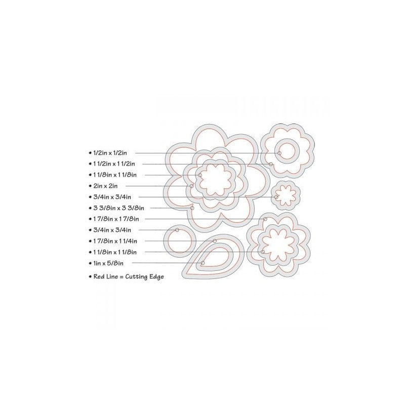 TROQUEL FRAMELITS SIZZIX FLORES (11 PCS)