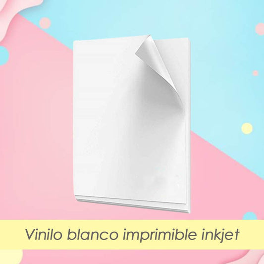 VINILO ADHESIVO BLANCO IMPRIMIBLE (10 HOJAS)